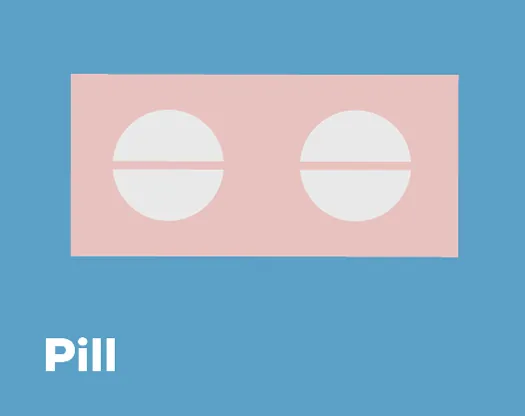 Image of contraceptive pill, an oral birth control option that offers up to 99% efficacy with typical use effectivity of 93%. Safe and convenient, it works by preventing the release of the egg, thickening cervical mucus, and making the uterus unsuitable for implantation.